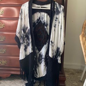 Kimono fringe and tie dye